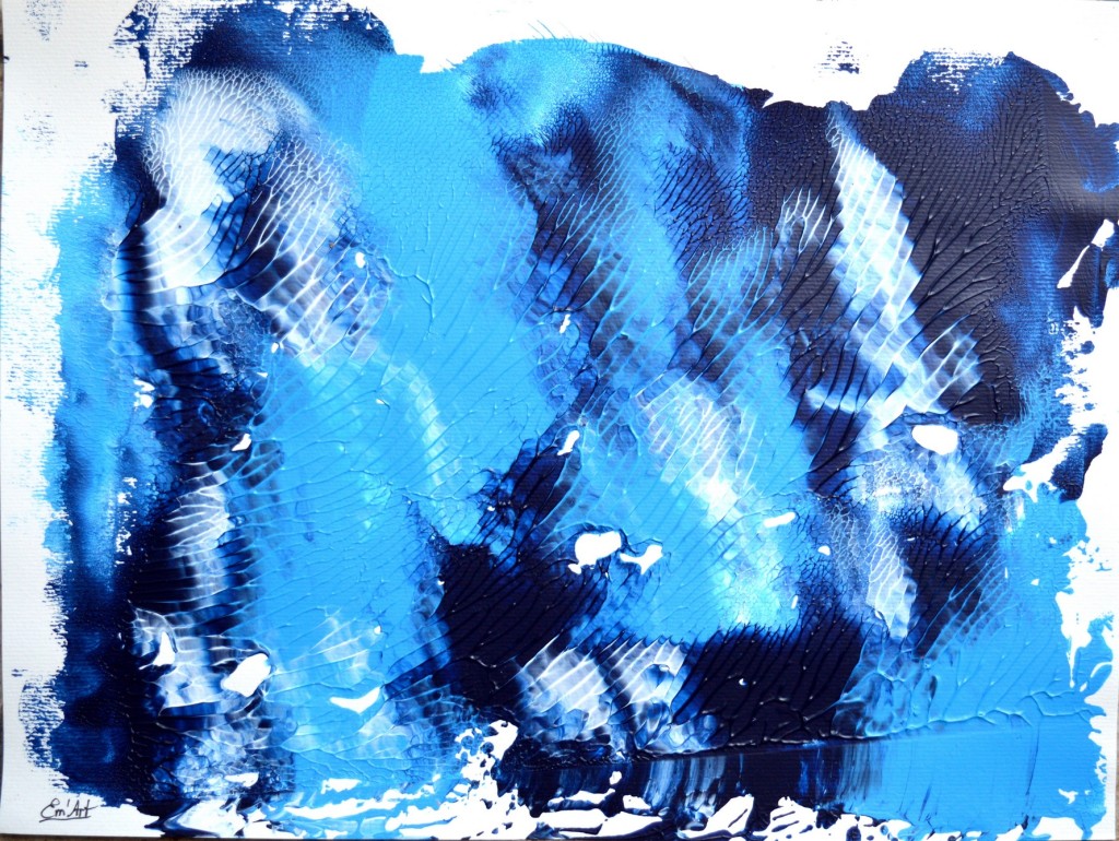 Océan de Vie, peinture abstraite sur papier par Em’Art