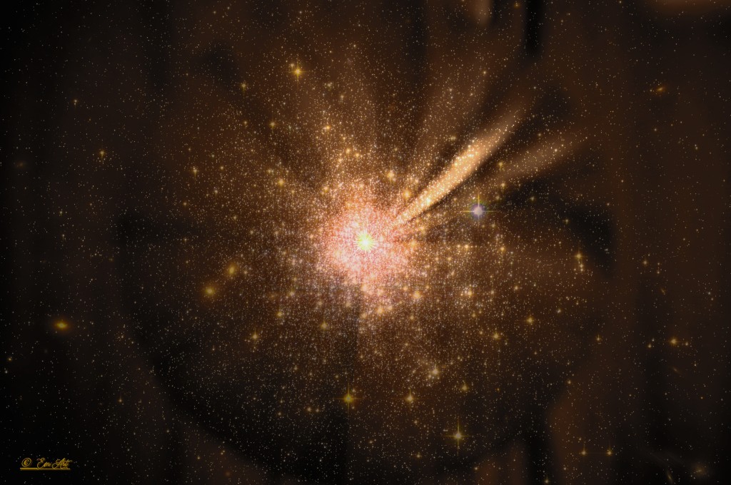 Photographie composite d'un amas globulaire fictif de l'univers. Version II, en édition limitée.
